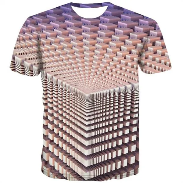 Abstract T shirts Men Psychedelic T-shirts Graphic Dizziness T shirts Funny Harajuku Tshirts Cool