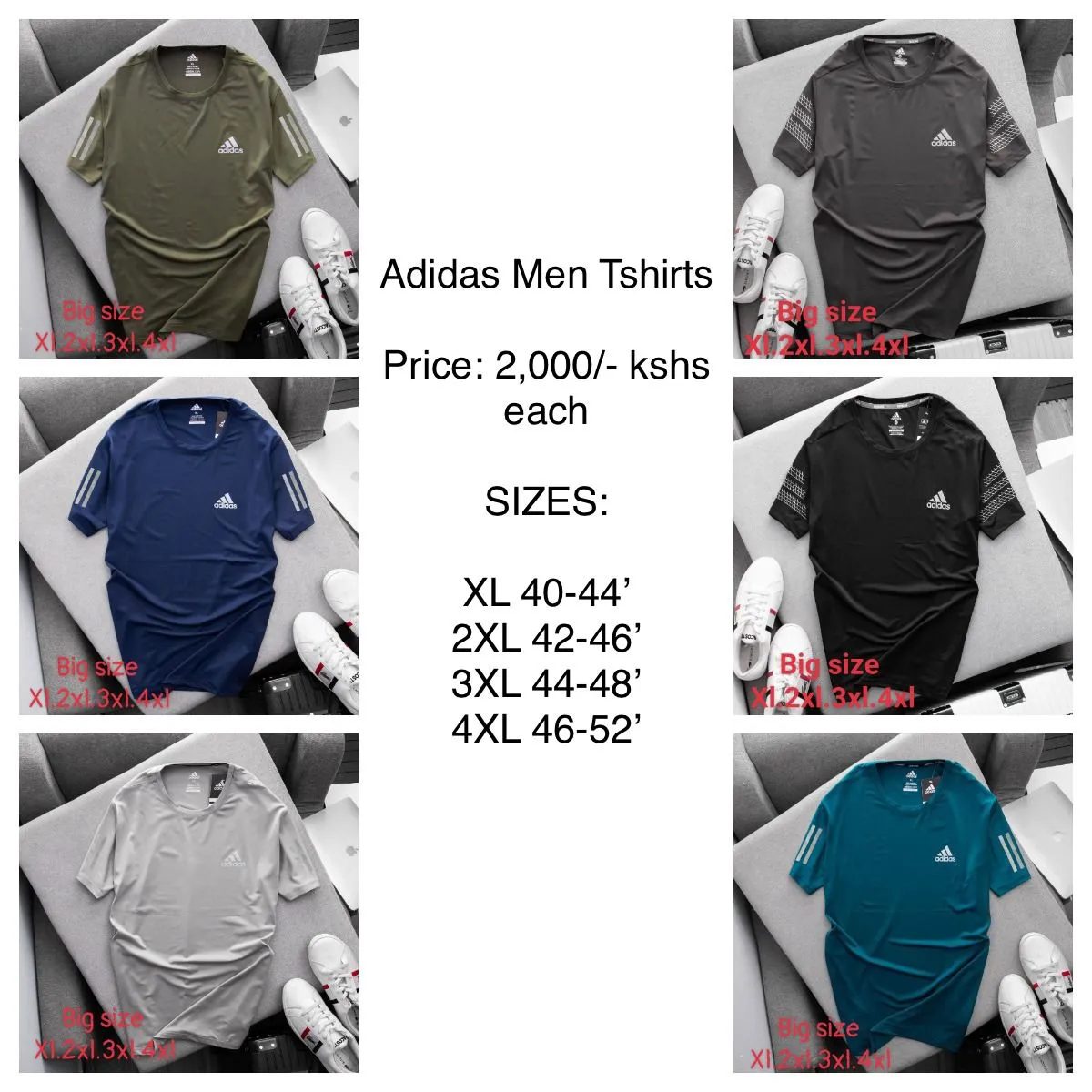 ADIDAS SHORT SLEEVED (BIG SIZES)