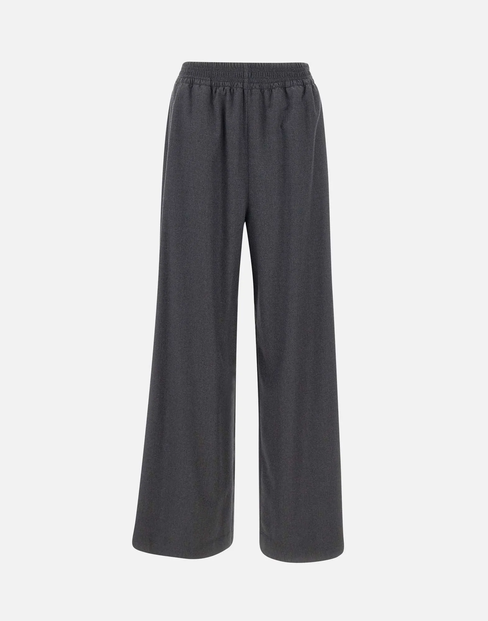 Anthracite Grey Wool Wide Leg Trousers