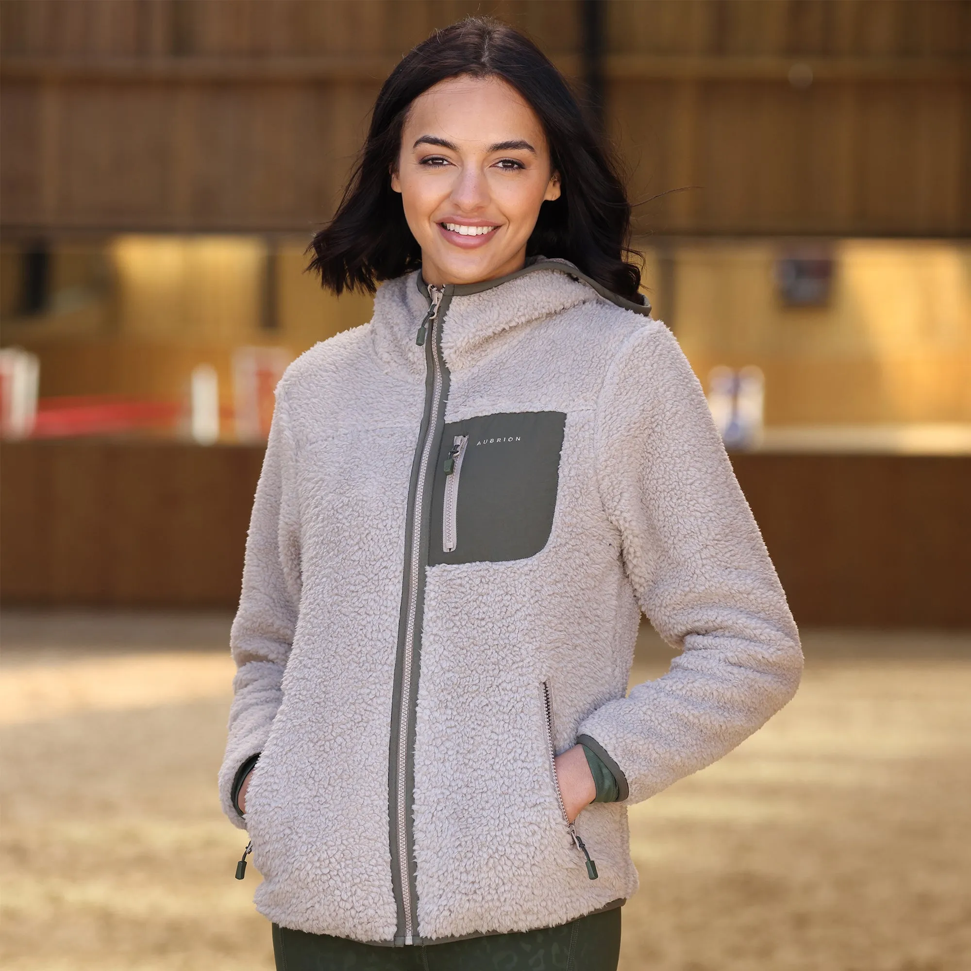 Aubrion Ladies Clement Full Zip Fleece - Taupe