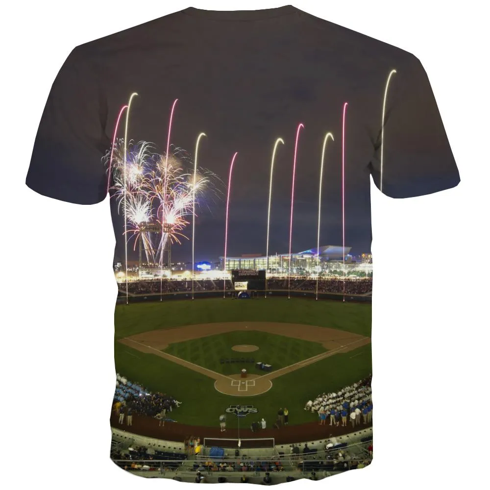 Baseball T shirts Men Stadium T shirts Funny Game Tshirts Casual White T-shirts Graphic