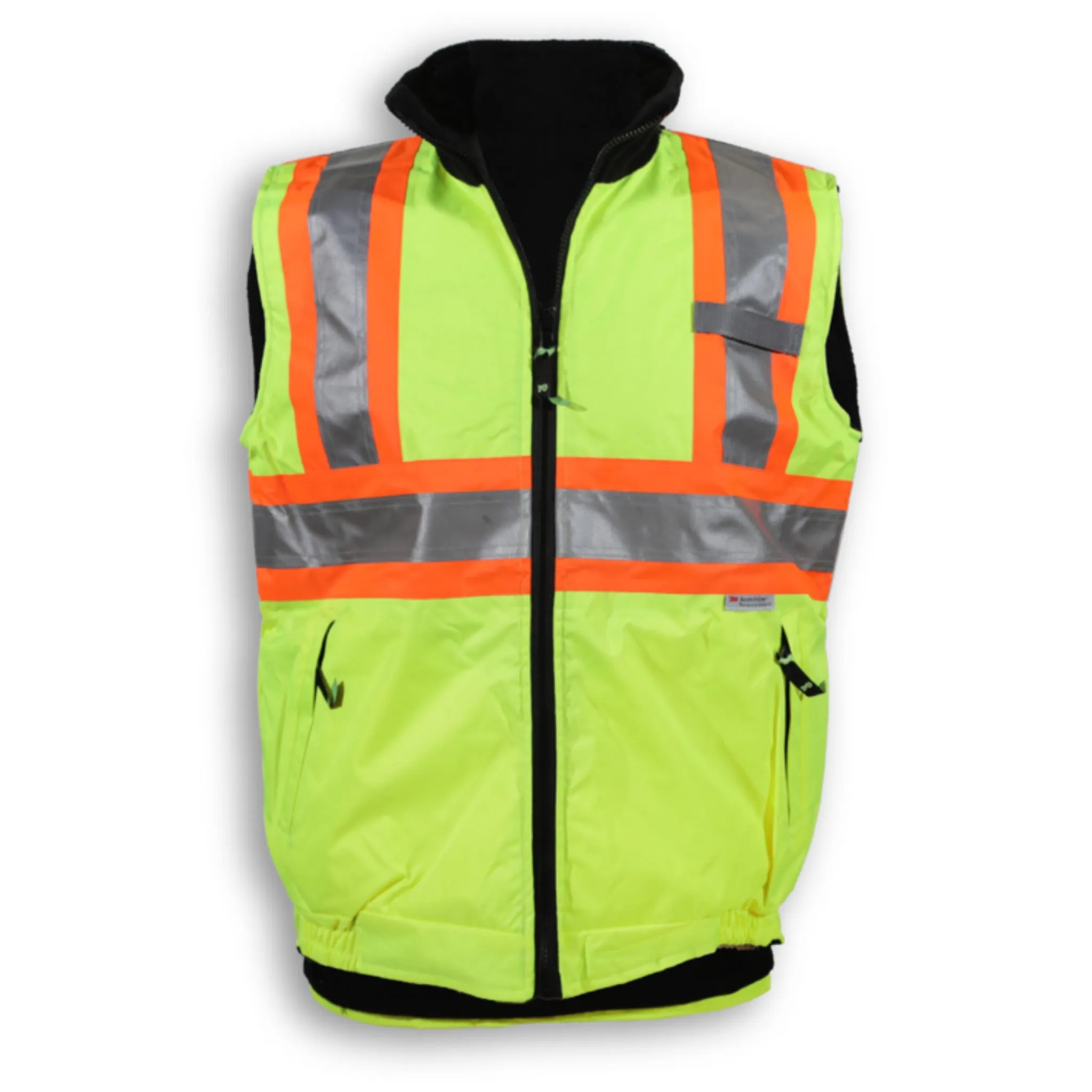 Big K Men's Surveyor Reversible Safety Vest with Fleece Lining | CSA Approved | 3M Reflective Tape | Water & Wind Resistant | Sizes S-5XL