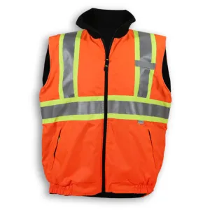 Big K Men's Surveyor Reversible Safety Vest with Fleece Lining | CSA Approved | 3M Reflective Tape | Water & Wind Resistant | Sizes S-5XL