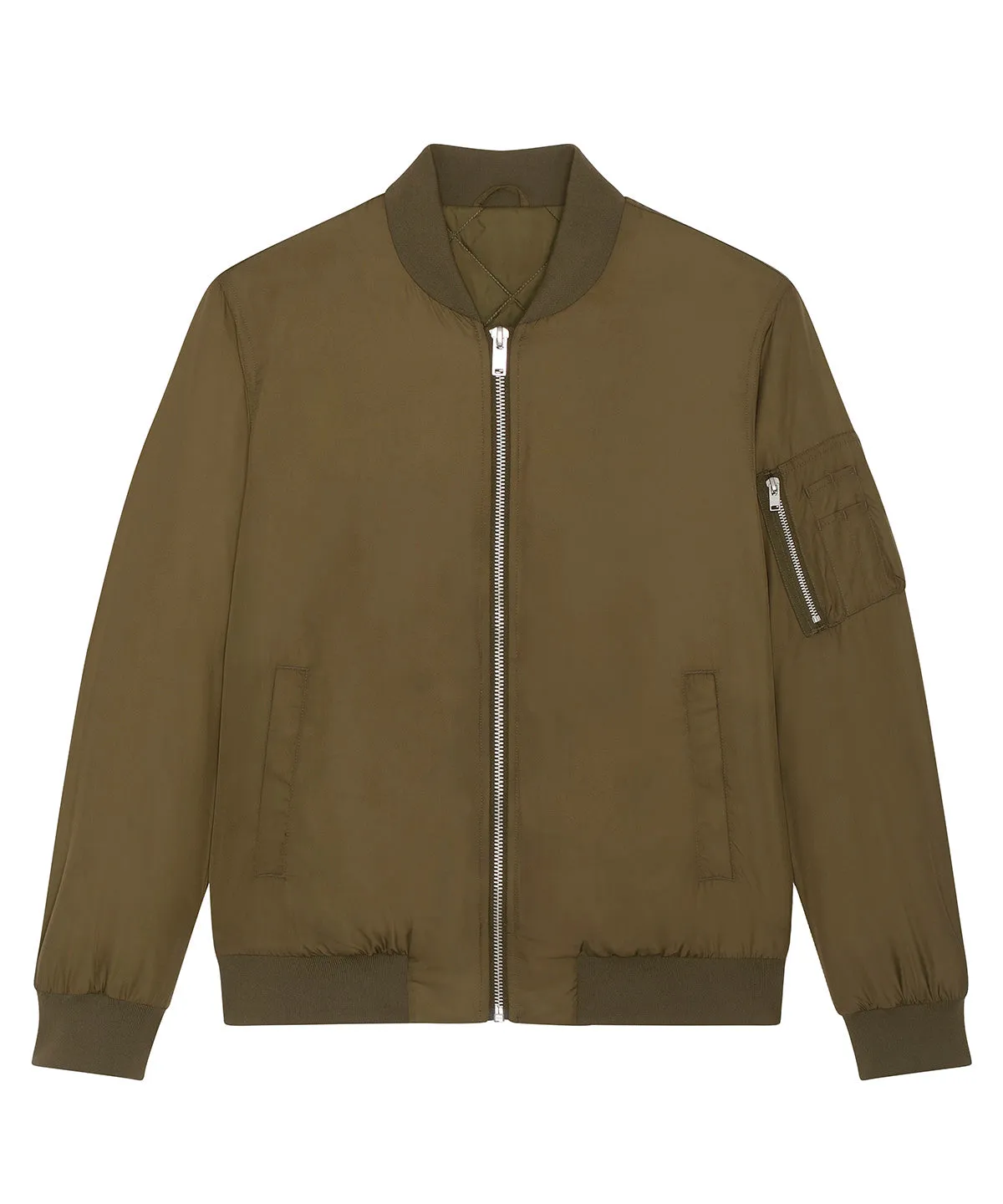 Bomber jacket with metal details (STJU844) | British Khaki