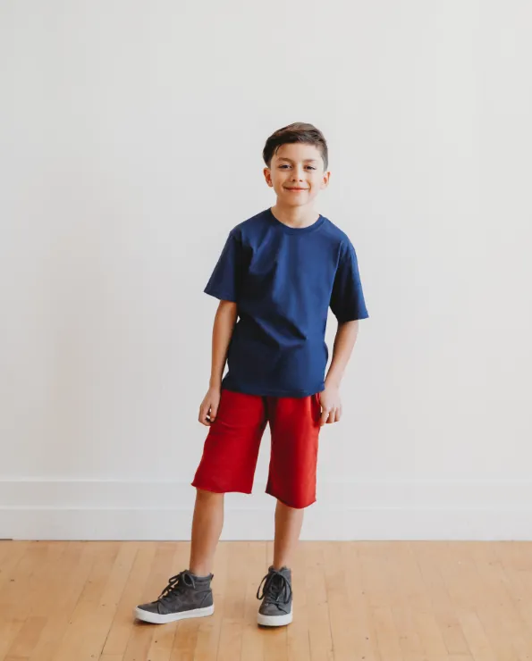 Boys Soft Cotton Jersey Short Sleeve Crew Tee | Midnight