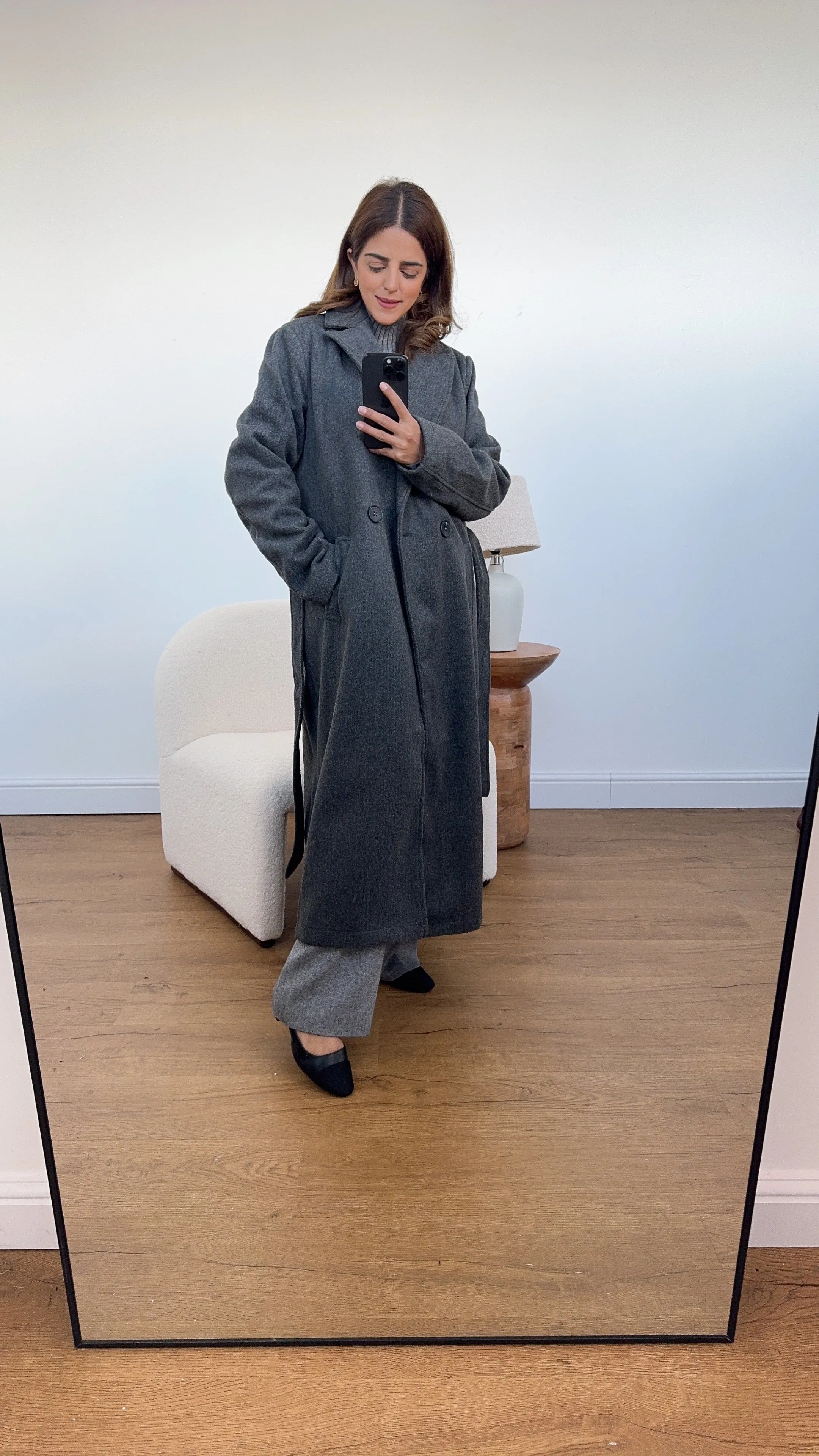 chiara coat in charcoal