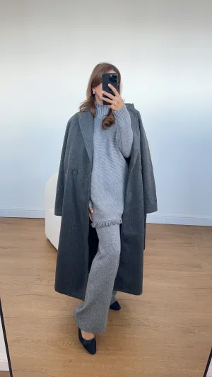 chiara coat in charcoal