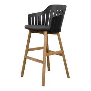 Choice Outdoor Bar Chair - Wood Base - w/ Seat Cushion