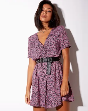 Crosena Swing Dress in Floral Fun Pink