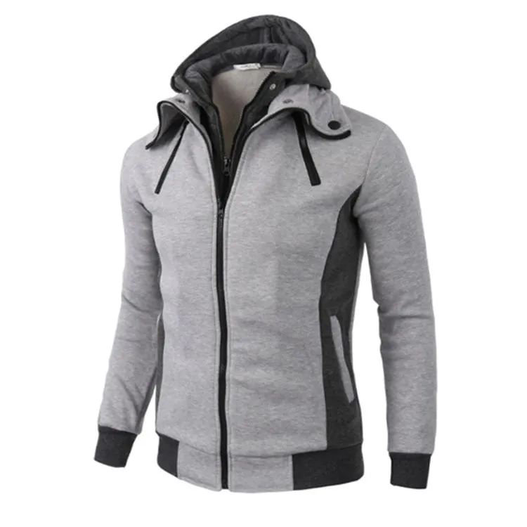 Double Zipper Hoodie Jacket for Men