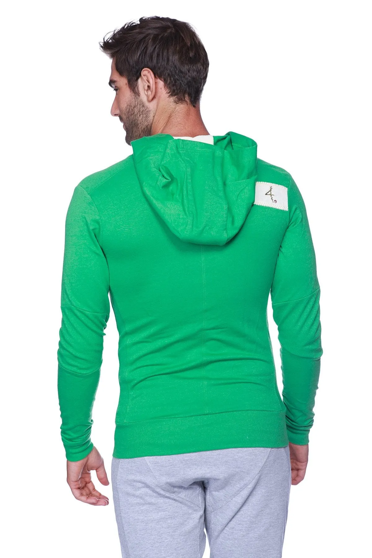 Edge Form-fit Crossover Yoga Track Performance Hoodie (Bamboo Green)