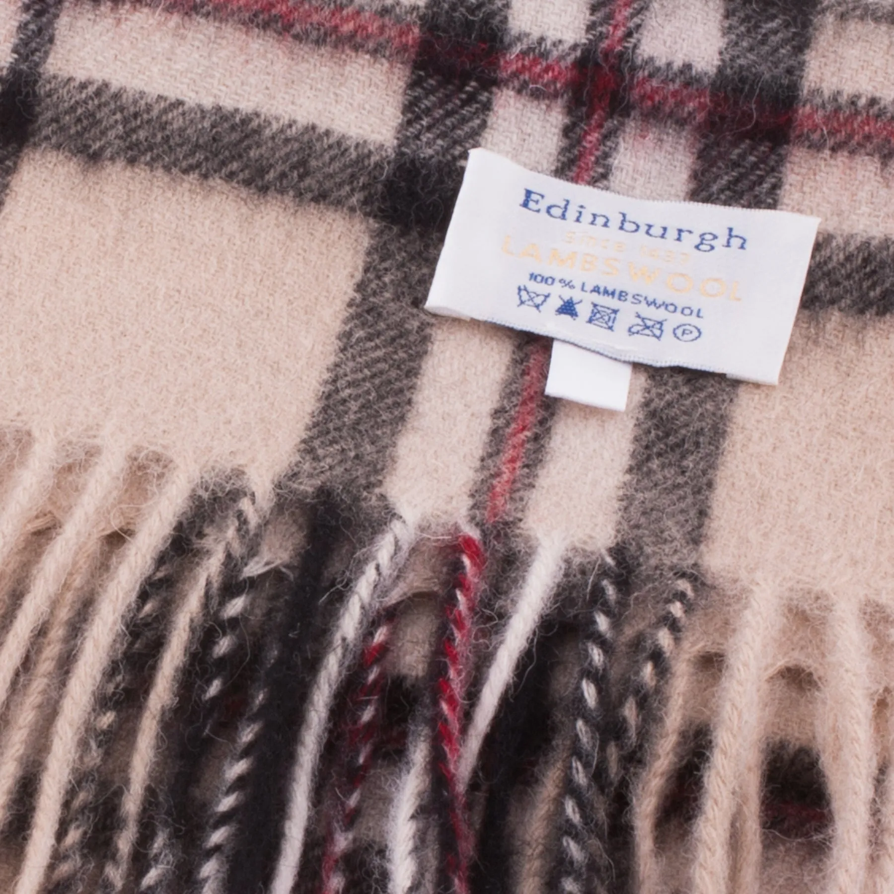 Edinburgh 100% Lambswool Scarf  Thomson Light Beige