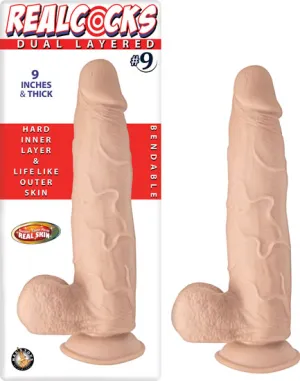 Flexible RealSkin Dildo with Suction Cup and Veined Texture