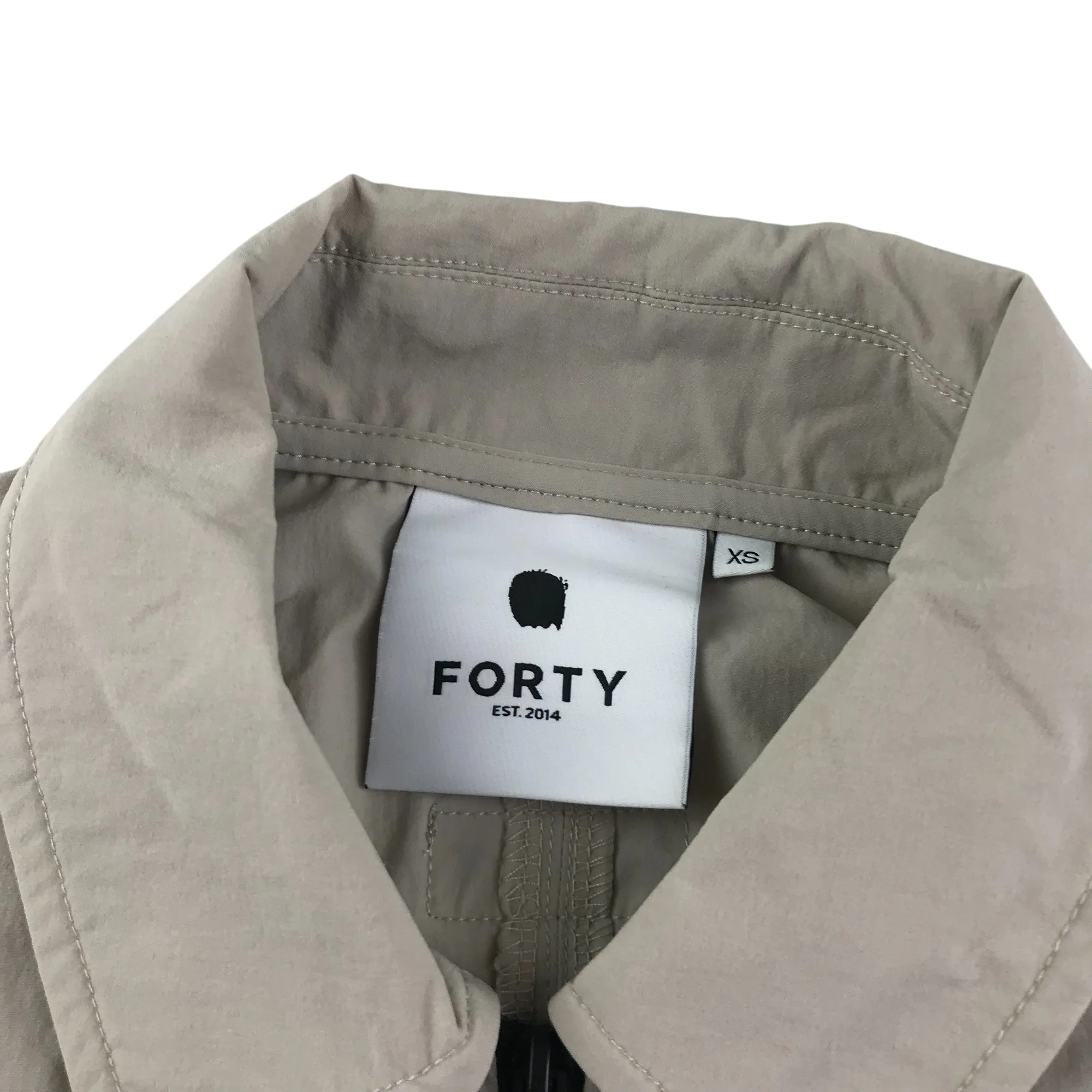 Forty jacket adult size XS light beige full zipper collared