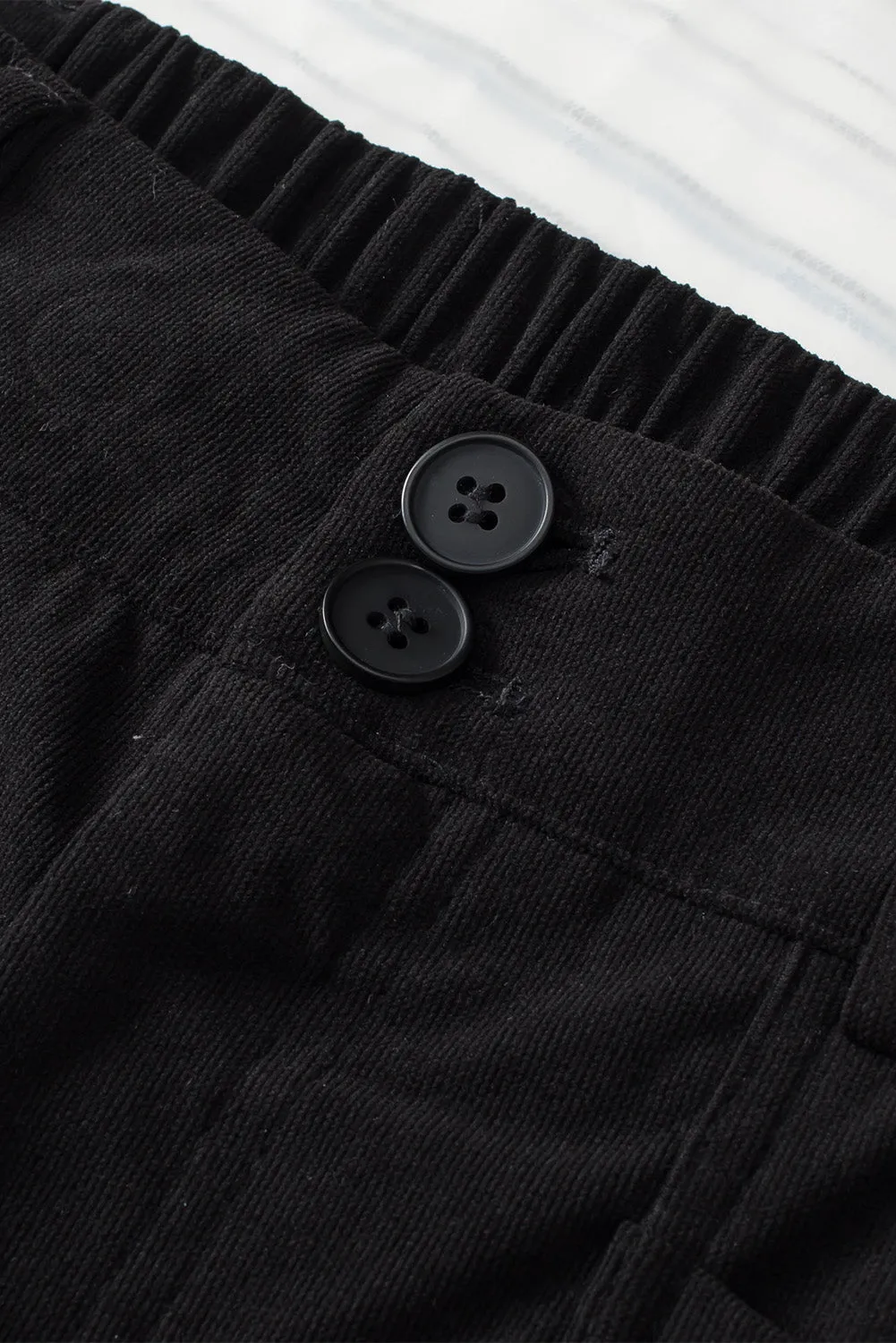 Half Elastic Waist Straight Pants