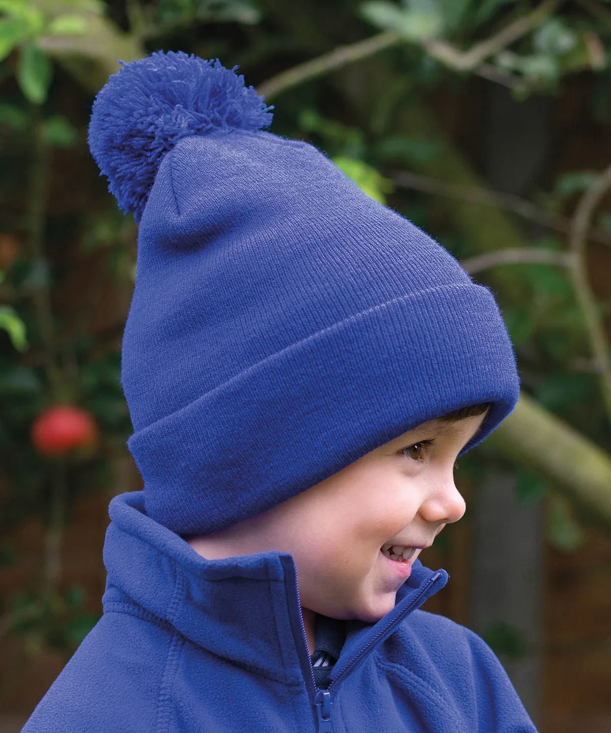 Junior pom pom beanie | Bottle Green