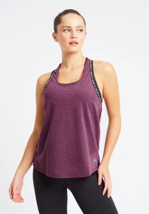 Long Line Sports Vest Top-Purple