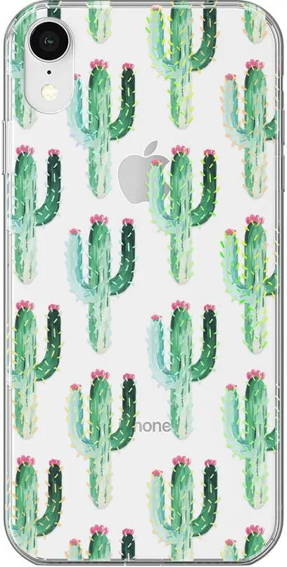 Lookin' Sharp | Cactus Patterned Clear Floral Case