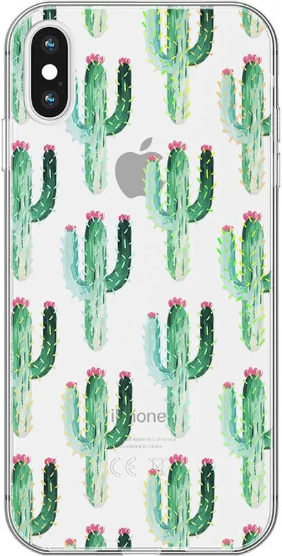 Lookin' Sharp | Cactus Patterned Clear Floral Case