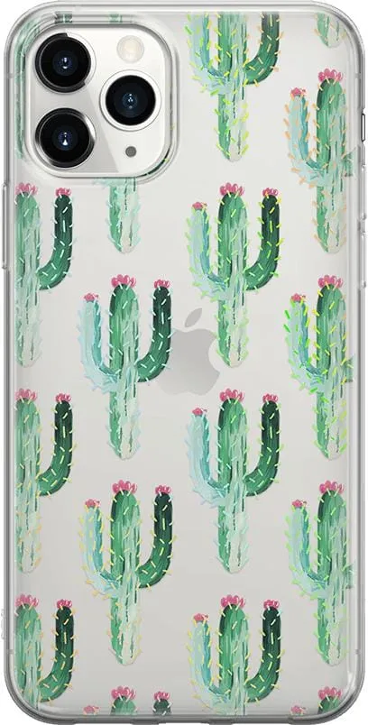 Lookin' Sharp | Cactus Patterned Clear Floral Case