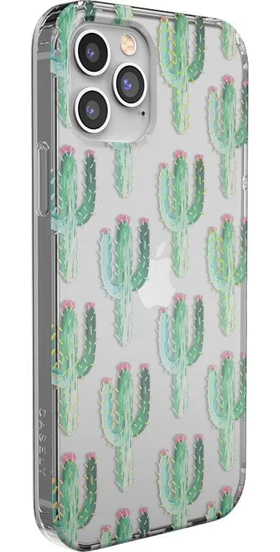 Lookin' Sharp | Cactus Patterned Clear Floral Case