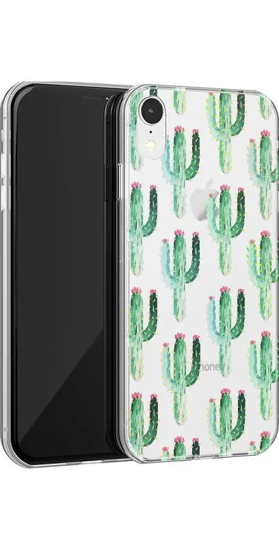 Lookin' Sharp | Cactus Patterned Clear Floral Case