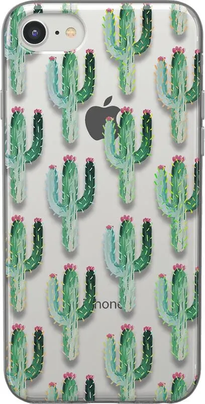 Lookin' Sharp | Cactus Patterned Clear Floral Case