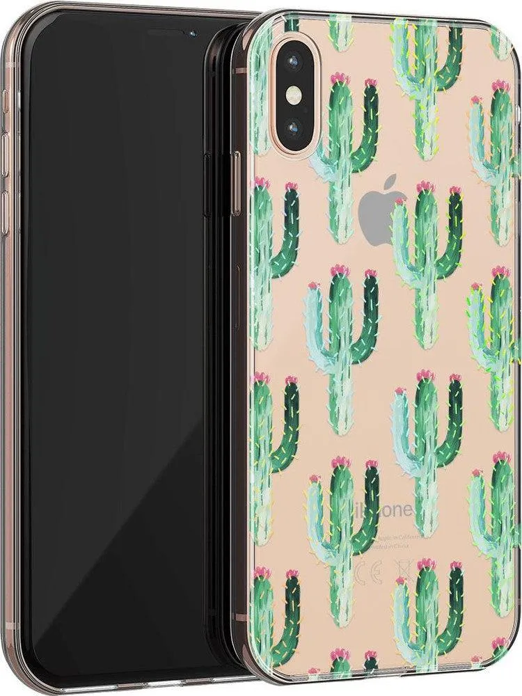 Lookin' Sharp | Cactus Patterned Clear Floral Case