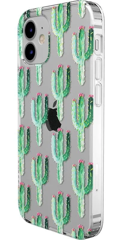 Lookin' Sharp | Cactus Patterned Clear Floral Case