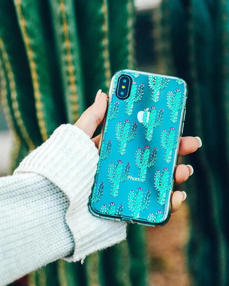 Lookin' Sharp | Cactus Patterned Clear Floral Case