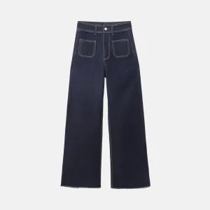 Lureva – Applied front pockets – Denim trousers