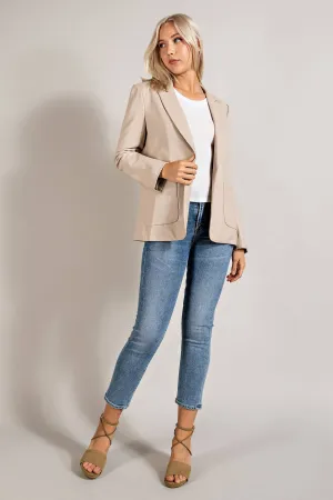 Maximum Chic Beige Leather Blazer