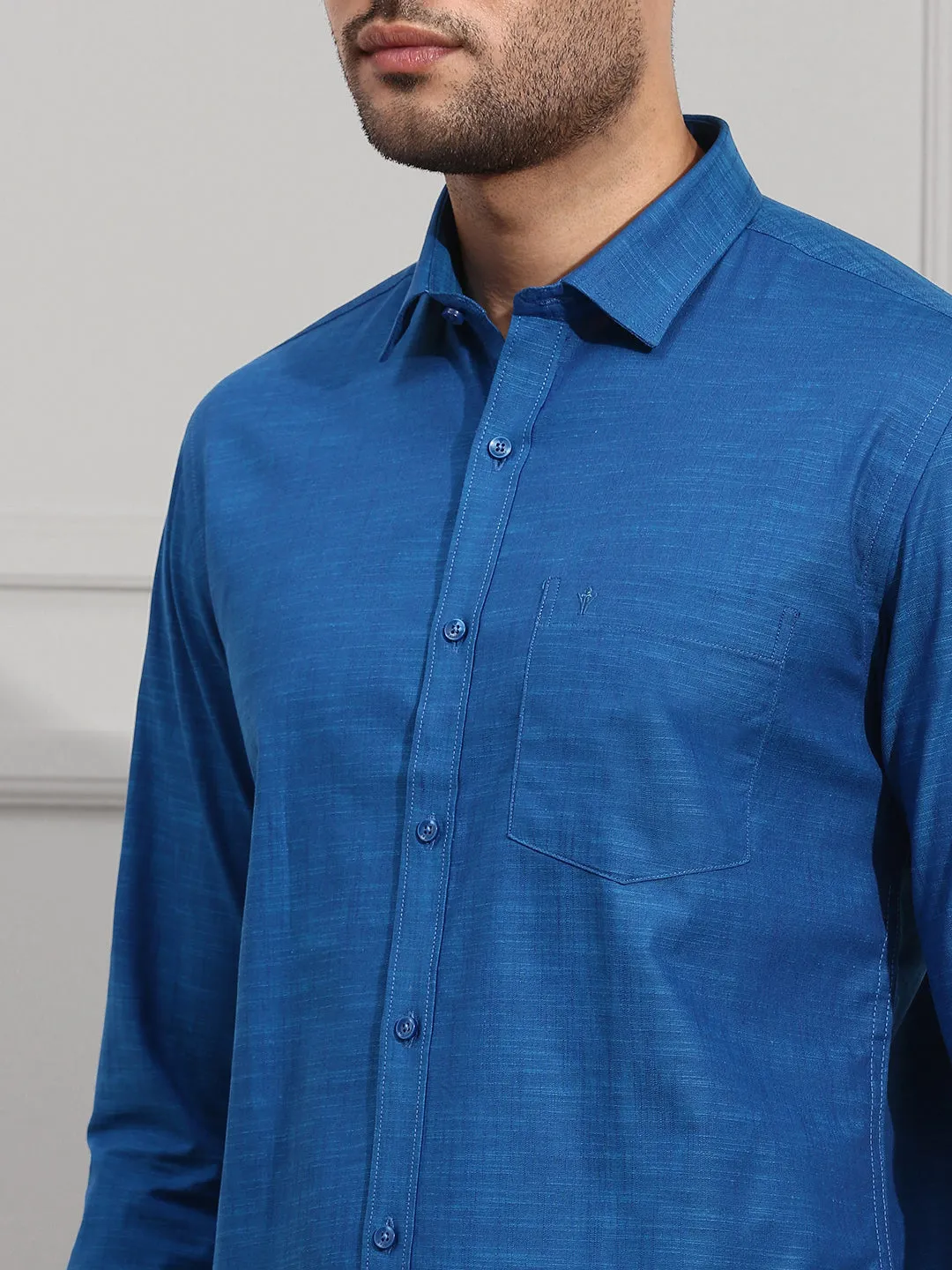 Men 100% Cotton Shirt Blue CL2 GT5