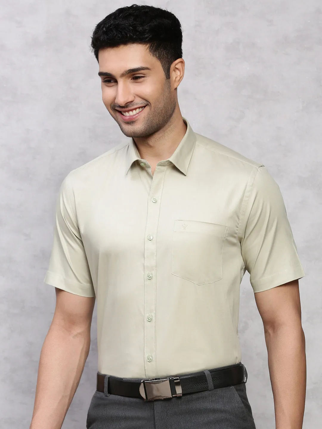 Men 100% Cotton Shirt Green TW1