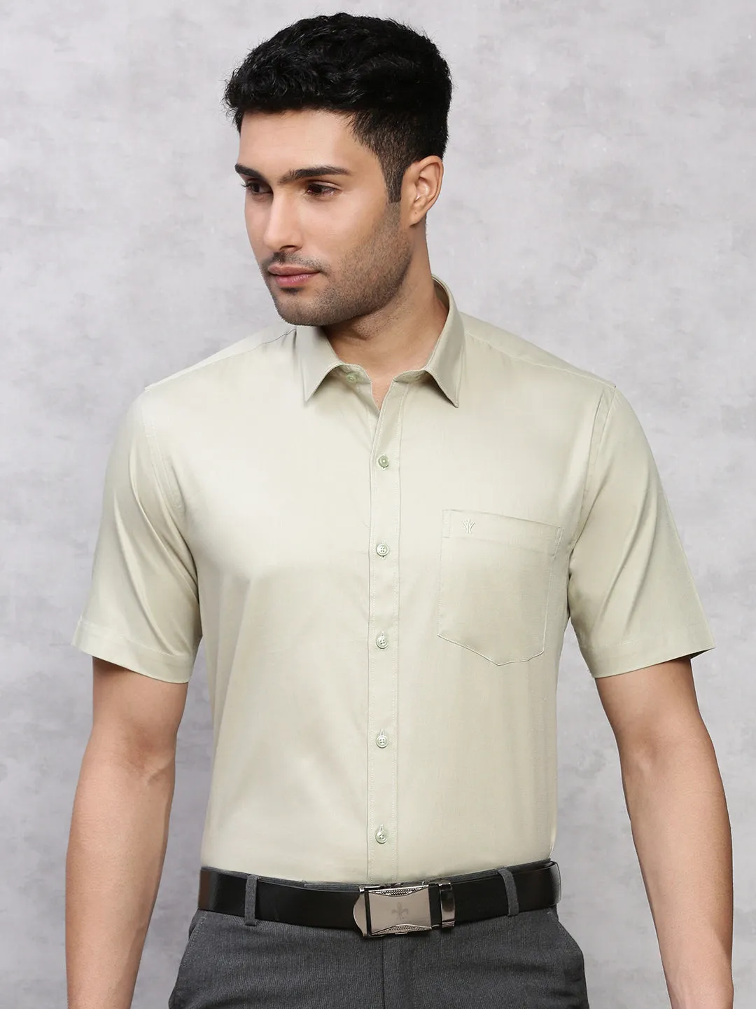 Men 100% Cotton Shirt Green TW1