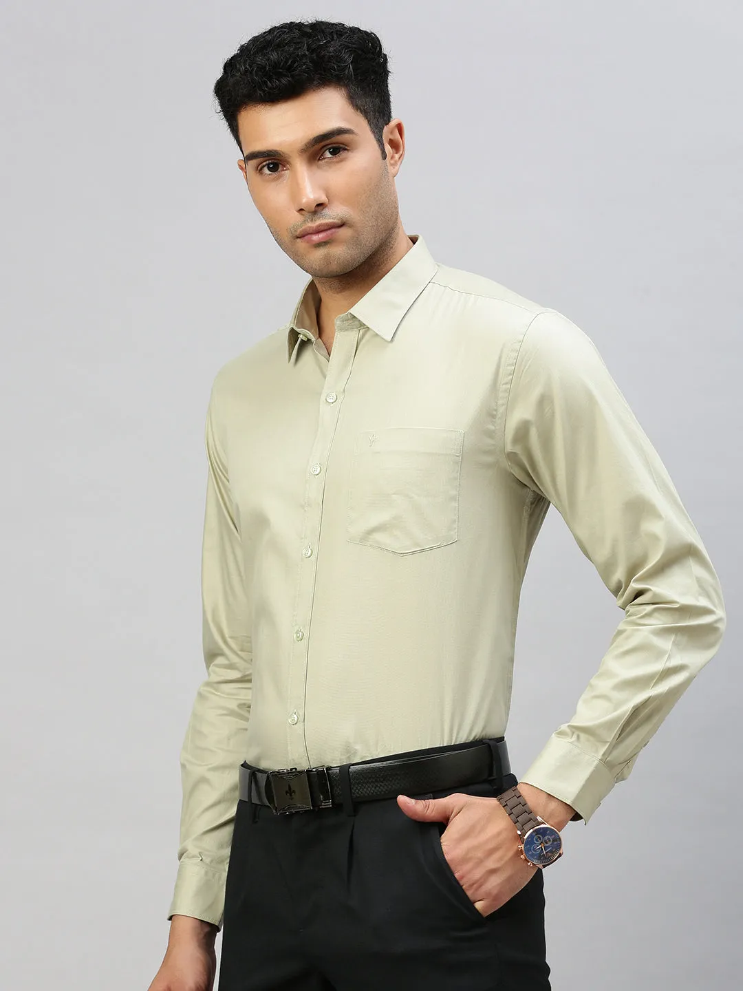 Men 100% Cotton Shirt Green TW1