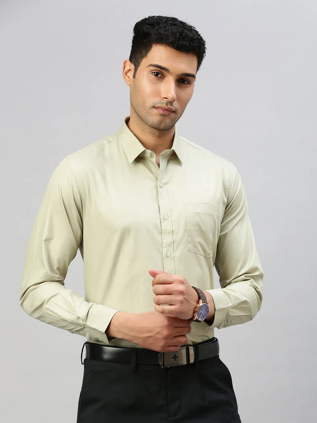 Men 100% Cotton Shirt Green TW1