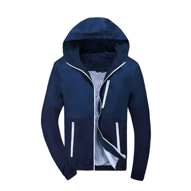 Men's Hooded Casual Jackets Male Coat Thin Men Coat Outwear Couple