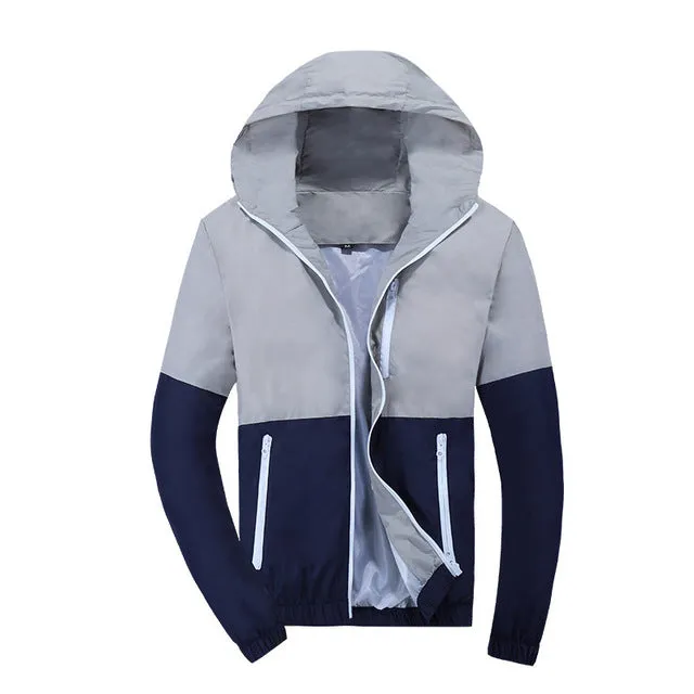 Men's Hooded Casual Jackets Male Coat Thin Men Coat Outwear Couple