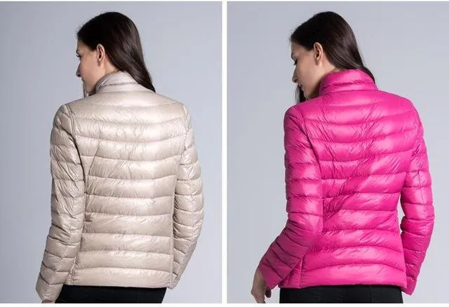 Nuevo Invierno Mujer Dama Señora Chaqueta Campera Abrigo Liviana Acolchada Reversible Delgada Parkas