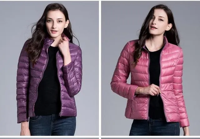 Nuevo Invierno Mujer Dama Señora Chaqueta Campera Abrigo Liviana Acolchada Reversible Delgada Parkas