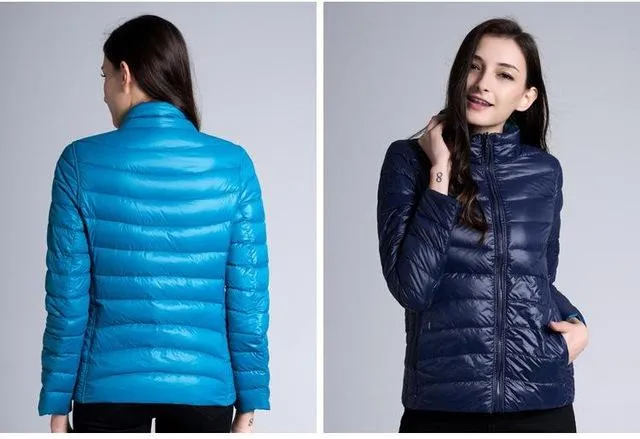 Nuevo Invierno Mujer Dama Señora Chaqueta Campera Abrigo Liviana Acolchada Reversible Delgada Parkas