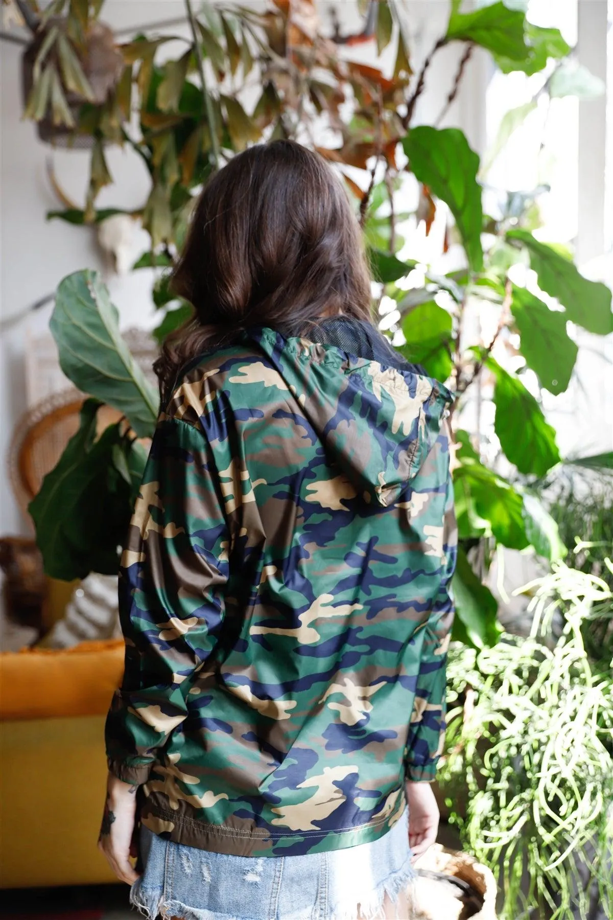 Olive Camo Lightweight Hooded Anorak Jacket /2-2-2