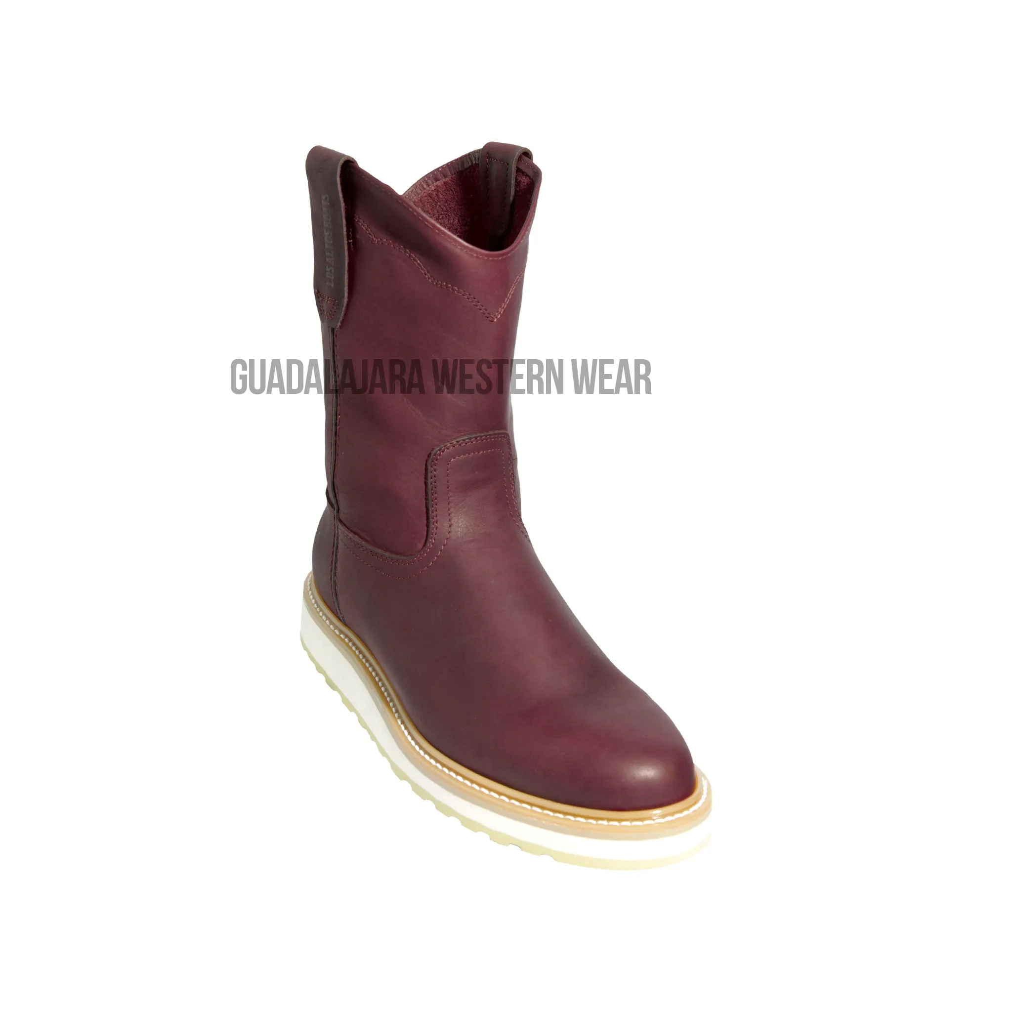 Original Michel Boots Men's Pull On Work Boot Burgundy Soft Toe