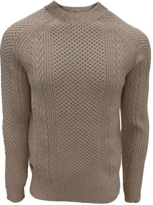 Point Zero CUDI Cabel Knit Cashmere Like Sweater | Cashew