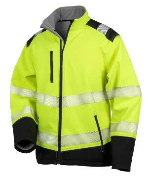 Printable ripstop safety softshell | Fluorescent Yellow/Black