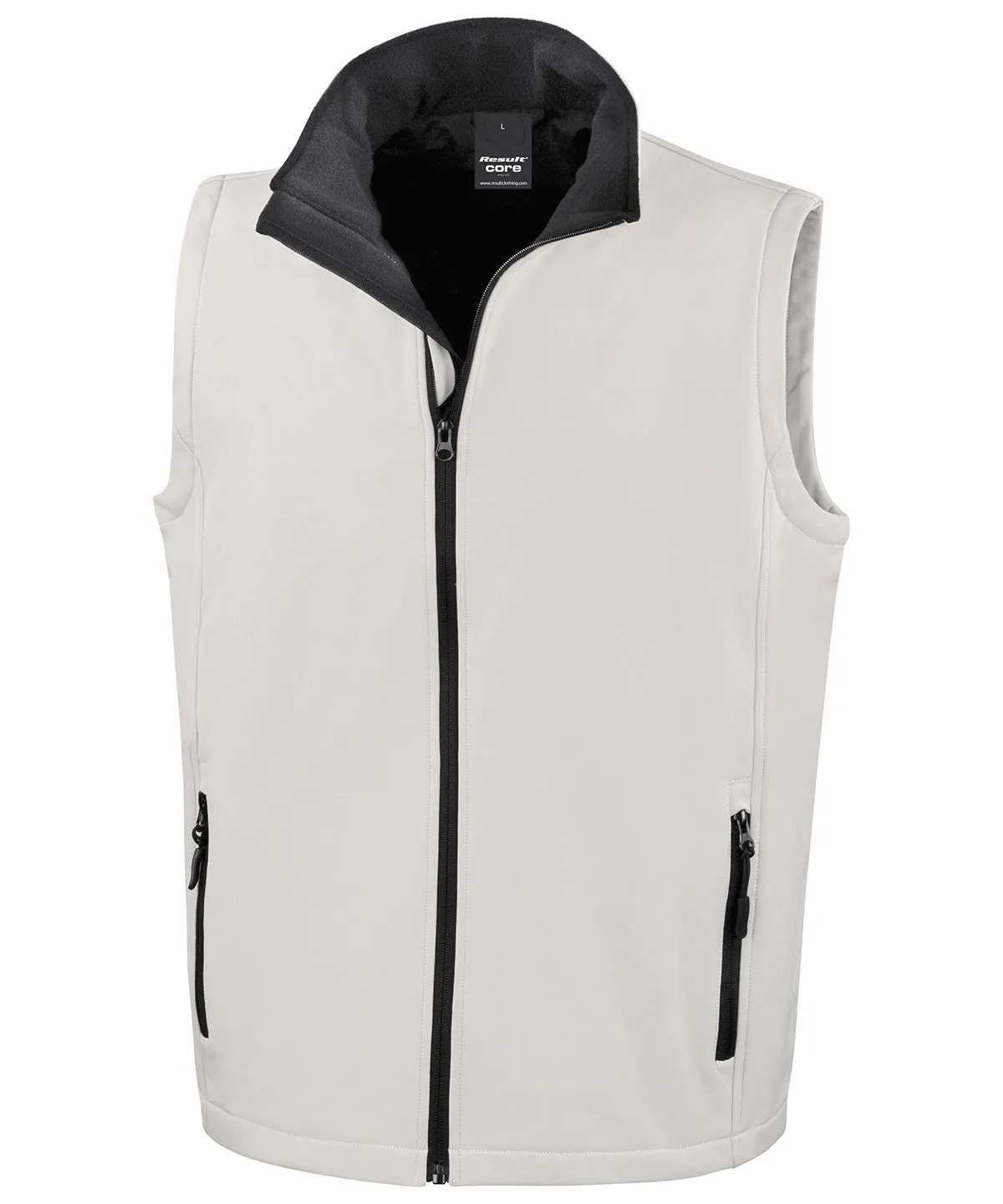 Printable softshell bodywarmer | White/Black