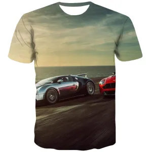 Racing Car T shirts Men Metal Tshirts Novelty City Tshirts Casual Gray T-shirts Graphic Retro T shirts Funny