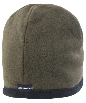 Reversible microfleece bob hat | Olive/Black