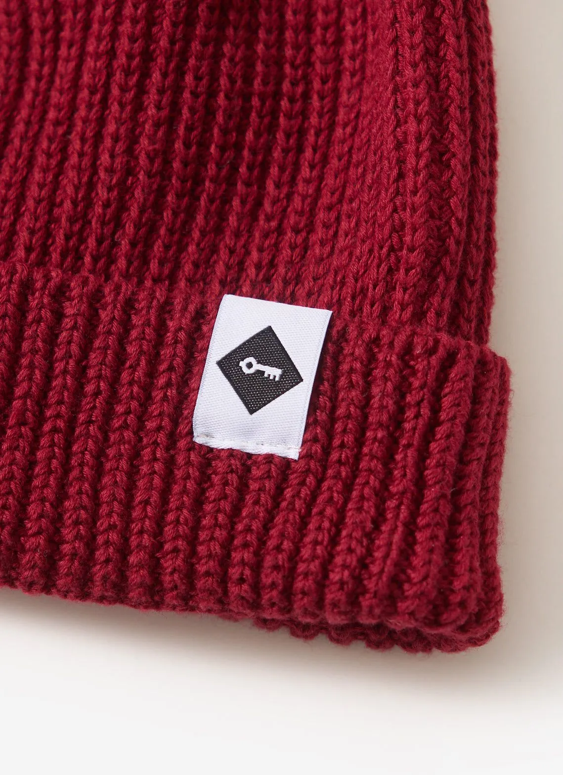 Ribbed Beanie | Cotton | Brick